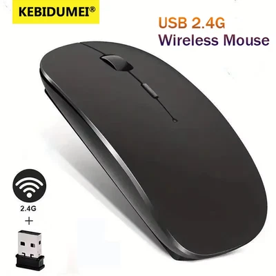 Slim Wireless Mouse 2.4GHz Optical Mice 1600DPI USB Receiver Gamer Office Thin M - Image 1 of 4