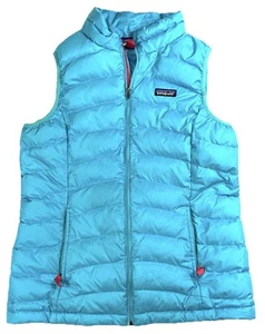 Patagonia Down Sweater Puffer Vest Turquoise Blue Girl's Size XXL or Women's S - Picture 1 of 7