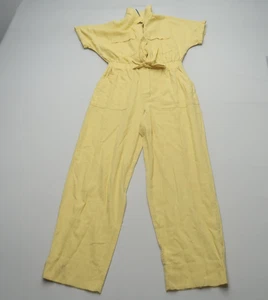 Universal Thread Womens Linen Blend Jumpsuit Coveralls Size 4 Yellow One Piece - Picture 1 of 10