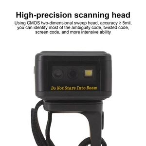 US Plug Scanner Black Portable Mini Wireless 2.4g Handheld Wearable Ring Ba OU - Picture 1 of 22