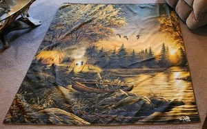 Terry Redlin "Evening Solitude" 70" x 72" Shower Curtain Rustic Lodge - EUC - Picture 1 of 6