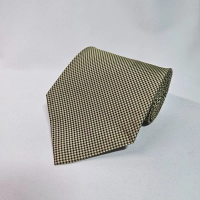 Corbata Valerio Garati 100 % seda hecha a mano para hombre geométrica dorada 4"x 57,5" Foto 1 de 4