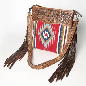 AD American Darling Signature Crossbody Hand Tooled Saddle Blanket Genuine - Picture 1 of 6