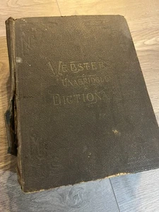 Websters Unabridged Dictionary 1900s Vintage Cloth hardcover Antique Collectible - Picture 1 of 11