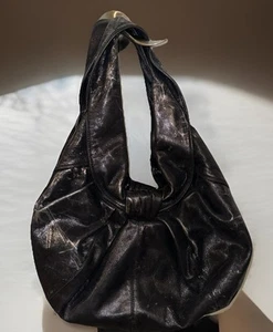 Kooba Carly schwarz silber Leder Schulter Hobo lässig Tasche Handtasche - Bild 1 von 9