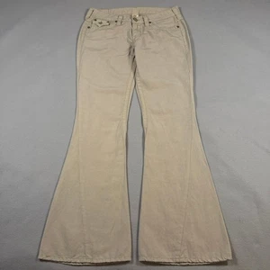 Vintage True Religion Joey Pants Tan Beige Made In USA Y2K Flare 31x34 - Picture 1 of 9