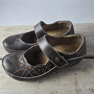 L'Artiste By Spring Step Womens Leather Mary Jane Hook & Loop Shoes Size 37 Gray - Picture 1 of 14