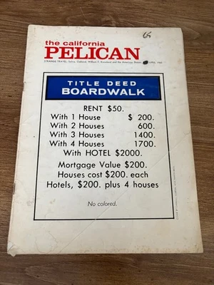 Revista California Pelican abril 1965 capa racista monopólio calçadão 4 J343 - Imagem 1 de 2