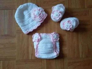 Crochet Baby Girl Diaper Cover Outfit Photo Prop - Picture 1 of 1