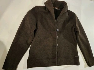 Merrell Women’s XL Brown Sweater Jacket Button Up Pockets Outdoor Hiking Coat - Picture 1 of 14