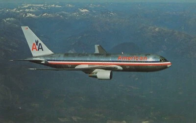 AMERICAN AIRLINES BOEING 767 AIRCRAFT POSTCARD AIRPLANE AIRLINE AVIATION - Image 1 of 2