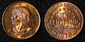 PANAMA Bronze 1979 1 Centesimo Nice Toning KM# 22 ( 27 638) - Picture 1 of 3
