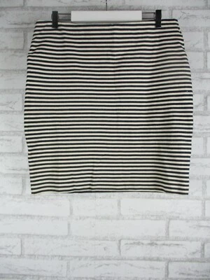 Esprit Mujer Falda Lápiz Azul Marino Crema Rayas UK XL Stretch Wasit  Foto 1 de 4