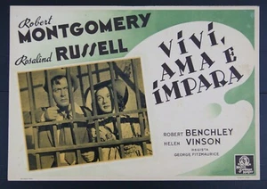 fotobusta film VIVI AMA E IMPARA Robert Montgomery Rosalind Russell MGM - Picture 1 of 1