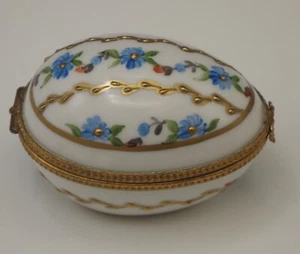 LIMOGES FRANKREICH PORZELLAN SCHMUCKKÄSTCHEN EIFORM EMPIRE STIL VINTAGE - Bild 1 von 6