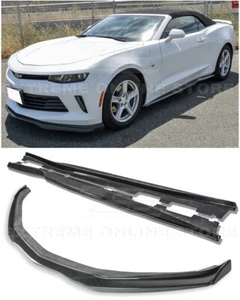 For 16-Up Camaro RS | EOS T6 CARBON FIBER Side Skirts Front Lip W/ Side End Caps - Picture 1 of 12