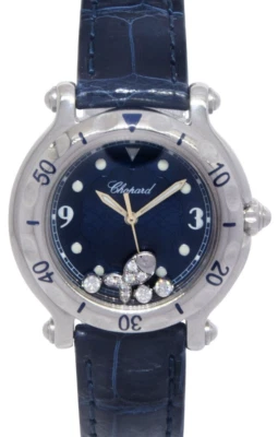 Reloj de cuarzo Chopard Happy Sport Fish acero esfera azul damas 32 mm 27/8921 Foto 1 de 4