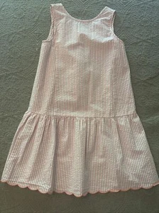 Crewcuts Pink Seersucker Dress Size 8 - Picture 1 of 5