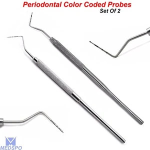Juego de instrumentos dentales de medición de profundidad de bolsillo sondas de período dentistas periodontales - Imagen 1 de 5