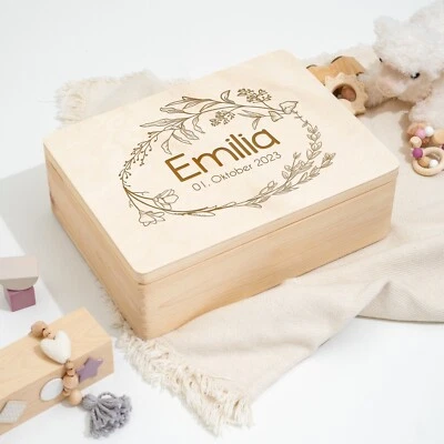 Personalisierte Erinnerungskiste | Erinnerungsbox Taufgeschenk Geschenk Geburt - Bild 1 von 4