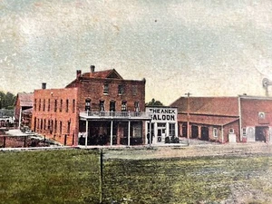 H4 Postcard Early Downtown Street View Anex Saloon Post Office Malta Montana - Picture 1 of 6