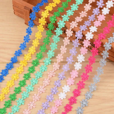 13/15/25mm Guipure Embroidered Daisy Flower Lace Trim Sewing and Embellishment - Image 1 of 4