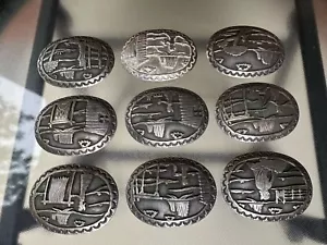 Cinturón Navajo de Colección Plata de Ley 925 Andrea Barnett Cuentacuentos Cinturón Concho 485.7g - Imagen 1 de 15