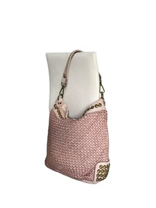 Borsa Donna Vera Pelle Intrecciata Borchie MADE IN ITALY - Foto 1 di 10