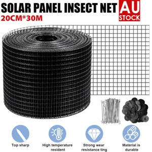 30m Solar Panel Bird Proofing KIT Stainless Steel Mesh/100Aluminium Fasteners AU - Picture 1 of 16