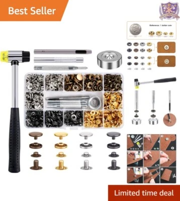 Juego de 120 Sujetadores a Presión Kit Cobre 12mm Metal Botón Presionar Tachuelas para Cuero C... Foto 1 de 4