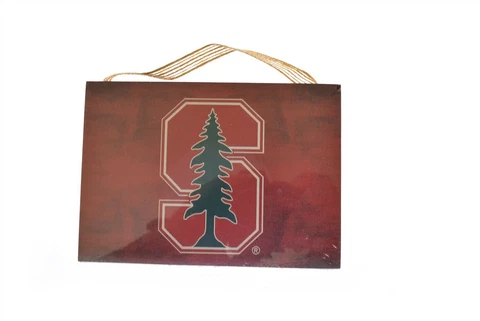 Stanford University Wood Plaque 5.5" x 4" w/ Burlap Hanger Cover