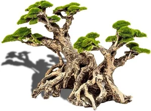 Fish Tank Decor Bonsai Trees with Faux Moss- Aquarium Rocks Aquascaping - Picture 1 of 6