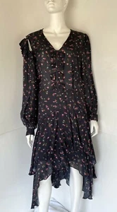 Preen By Thornton Bregazzi Floral Asymmetrical Dress Sz M - Picture 1 of 10