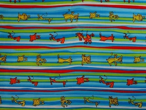 Fabric, Boogie Monsters by Scott Jarrard for Free Spirit/Westminster Stripe BtYD - Picture 1 of 2