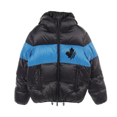 Piumino DSQUARED2 stampa logo S74AM0960 nylon nero blu usat uom