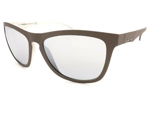 Gafas de sol Diesel marrón oscuro mate sobre gris/plateado lentes espejadas DL0171 98C - Imagen 1 de 4