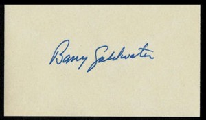 Barry Goldwater Autograph Reprint On Genuine Original Period 1960s 3X5 Card 