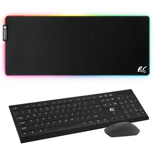 Kabelloses Tastatur- und Maus + Mauspad Set RGB LED Hintergrundbeleuchtung - Bild 1 von 9