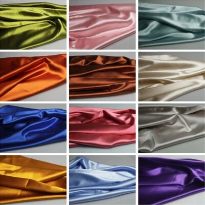 Satin Fabric Faux Silk Thick for Shirt Dress Curtain Tablecloth 150*100cm - Image 1 of 4