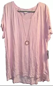 NEW LuLaRoe 3XL Beautiful Ballet Slipper Baby Pink Christy V-Neck Tee - Picture 1 of 7