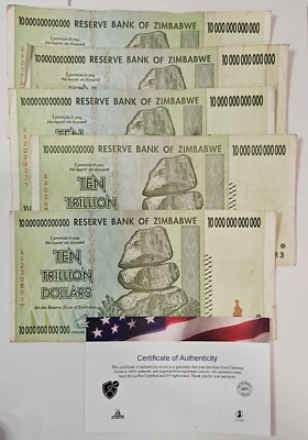 5 津巴布韦 10 万亿:万亿系列钞票 2008 AA 流通美国卖家 — 第 1/2 张图片
