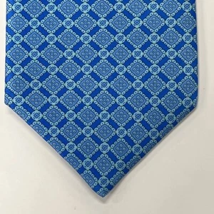 Stefano Ricci blaue Herrenkrawatte geometrisches Foulard Seide 3 1/2 Zoll SR0018 - Bild 1 von 1