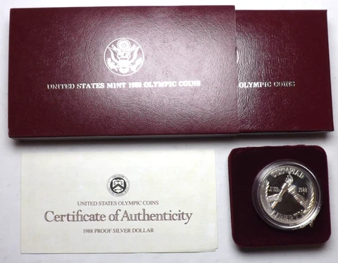 1988 United States 'Olympic' Proof Silver Dollar (5) Cover