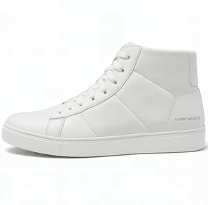 MENS MARK NASON HIGH TOP LEATHER TRAINERS BOOTS SIZE UK 10 - NEW IN BOX - Picture 1 of 6