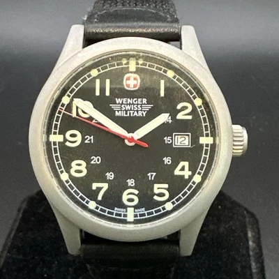 Wenger Swiss Military Stainless Steel Luminous Men's Wrist Watch 7299X/T New Bat - Image 1 of 4