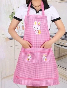 PLAID EASTER BUNNY RABBIT Apron Kitchen BBQ Baking Crafting Please Select Color - Picture 1 of 3