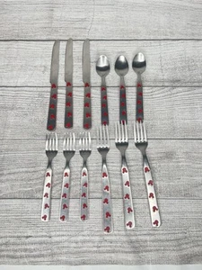 Disney Mickey Mouse Ears Red Stainless Steel Flatware 12 Piece Set Kitchen Set - Picture 1 of 9