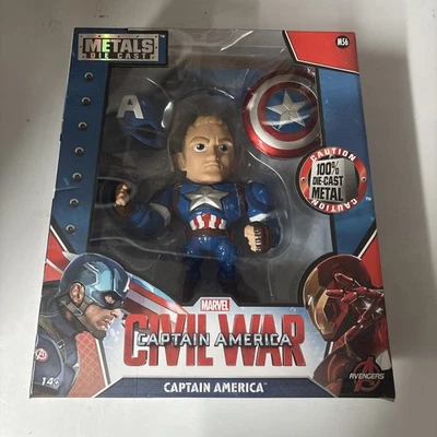 "Estatuilla Die Cast M45 serie Guerra Civil JADA METALS Marvel Capitán América 4""" Foto 1 de 4