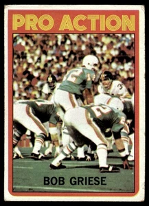 1972 Topps Football Card Bob Griese Action Miami Dolphins #132 VG-EX - Picture 1 of 2