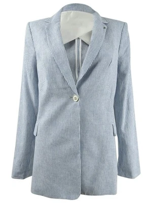 Chaqueta Topper Tommy Hilfiger Para Mujer Rayas con Muescas Solapa (4, Azul/Marfil) Foto 1 de 3
